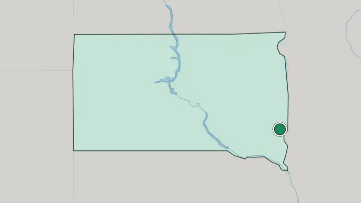 Map of Sioux Falls in United States