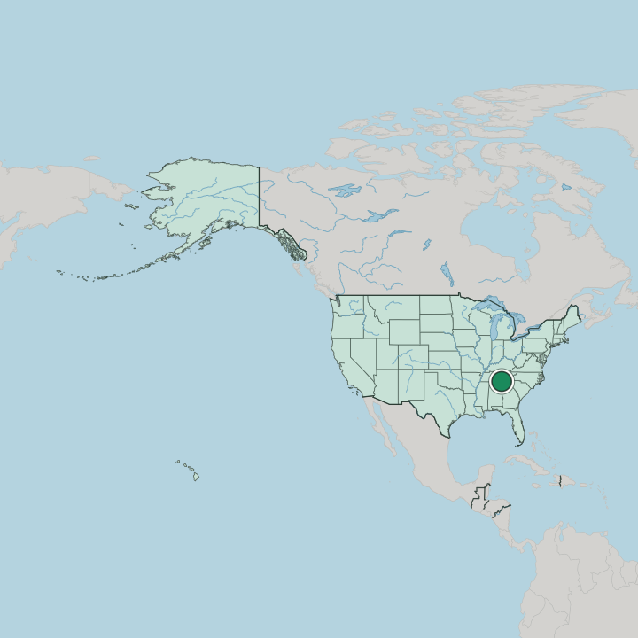 Map showing Chattanooga — In United States