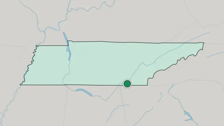 Map of Chattanooga in United States