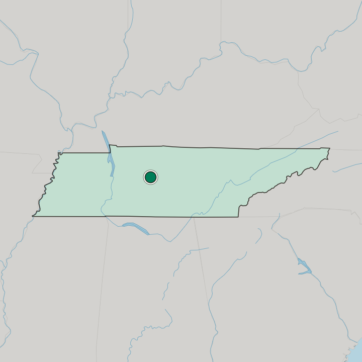 Map showing Franklin — In Tennessee