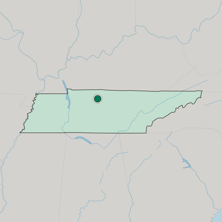 Map showing Hendersonville — In Tennessee