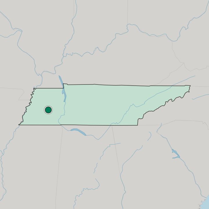 Map showing Jackson — In Tennessee