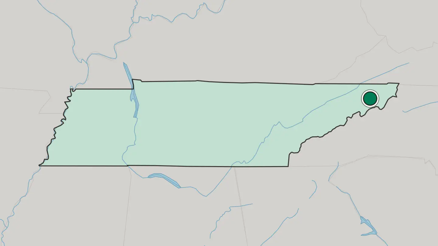 Map of Johnson City in United States