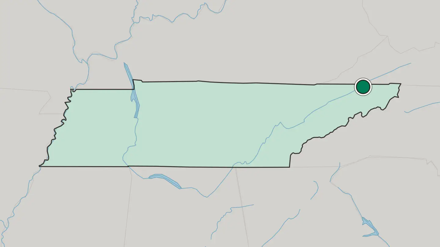 Map of Kingsport in United States