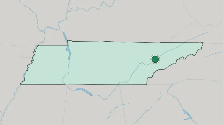 Map of Knoxville in United States
