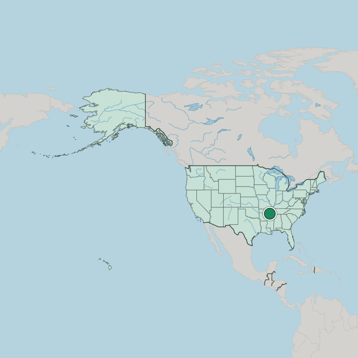 Map showing Memphis — In United States