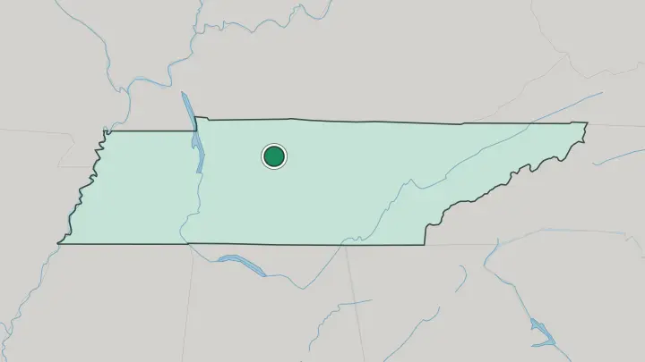 Map of Nashville in United States