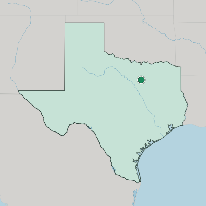 Map showing Arlington — In Texas