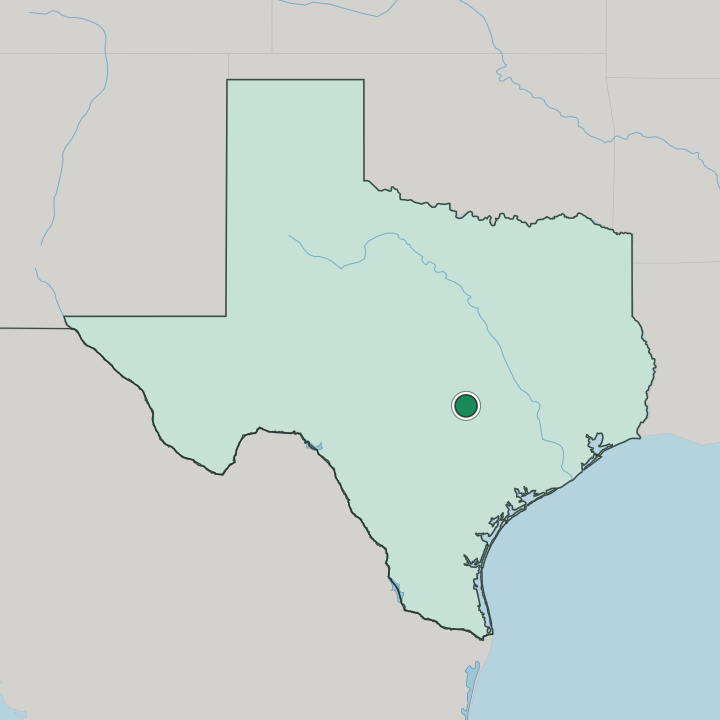 Map showing Austin — In Texas