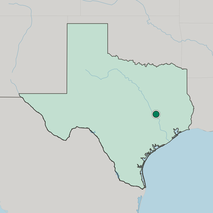 Map showing Bryan — In Texas