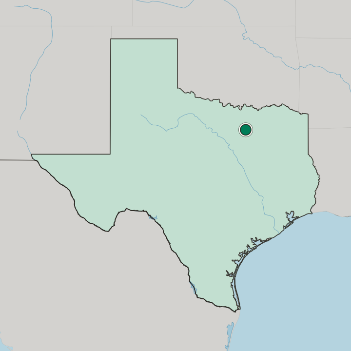 Map showing Carrollton — In Texas