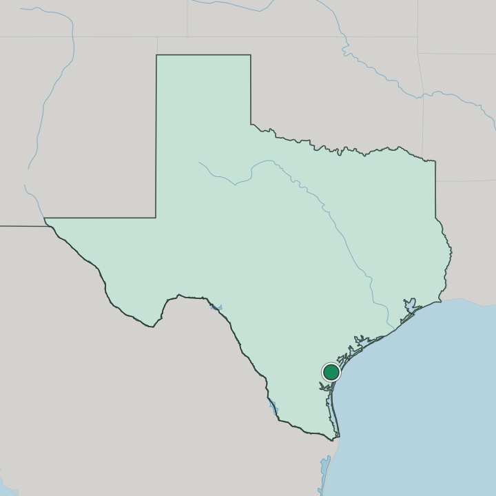 Map showing Corpus Christi — In Texas
