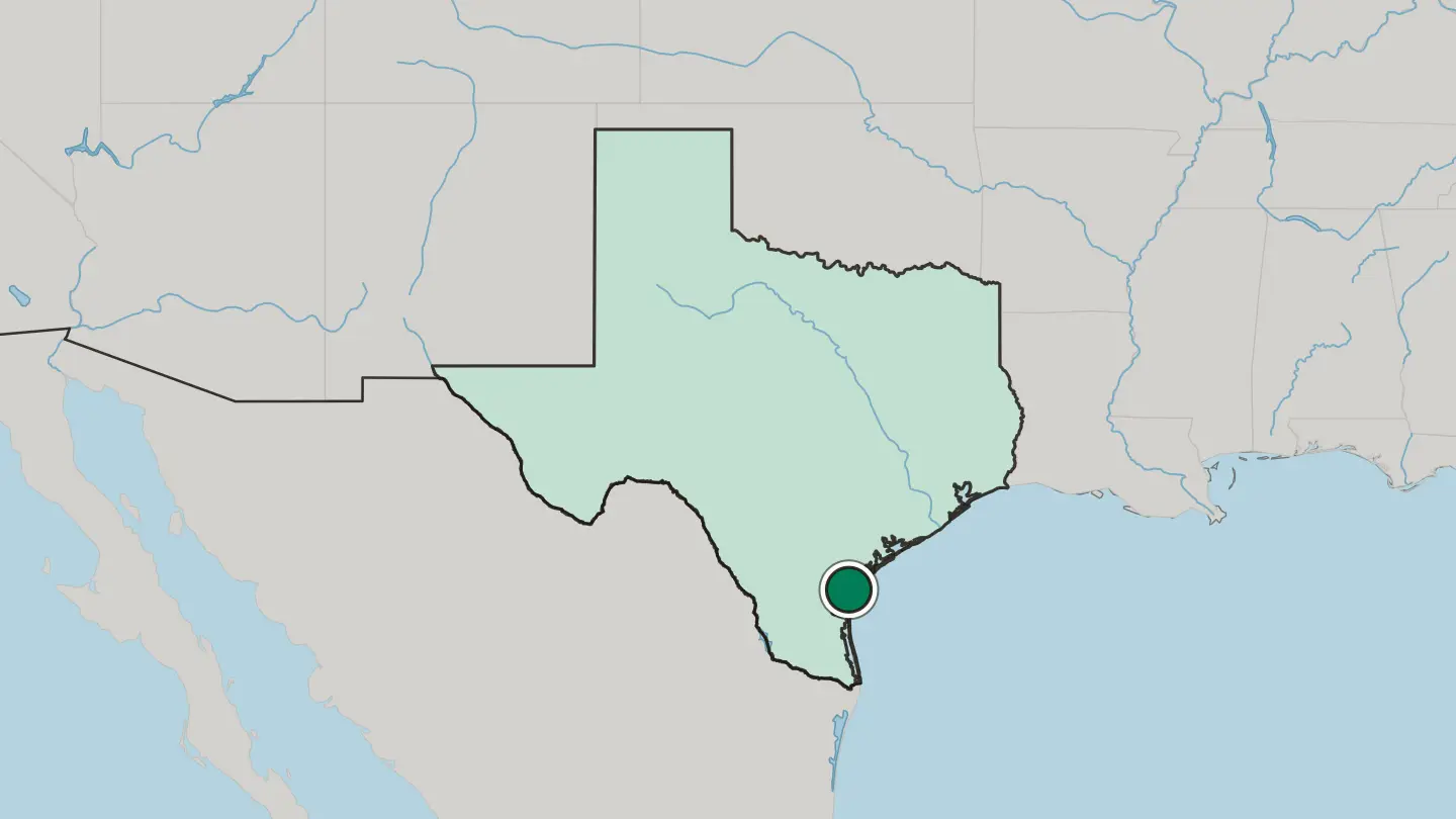 Map of Corpus Christi in United States