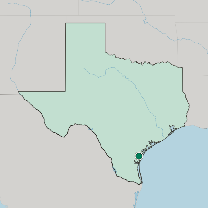 Map showing Corpus Christi — In Texas