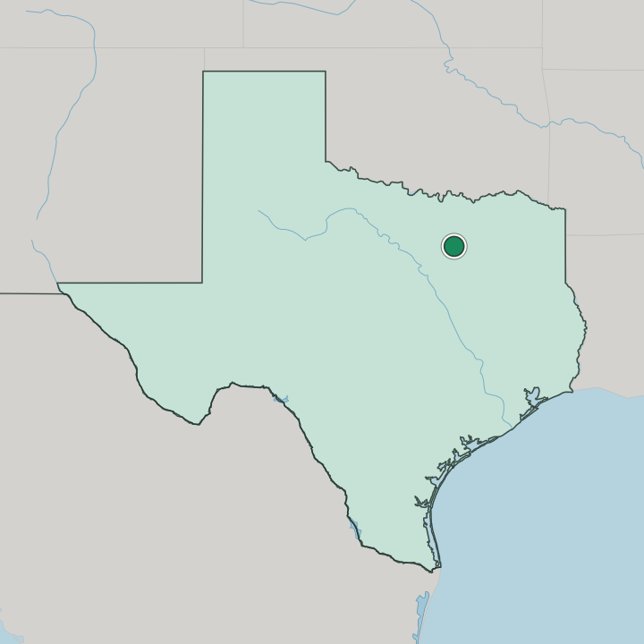 Map showing Dallas — In Texas