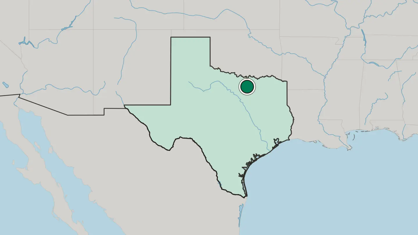 Map of Denton in United States