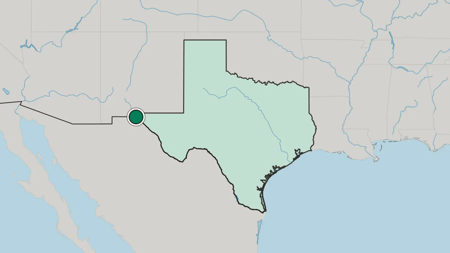 Map of El Paso in United States