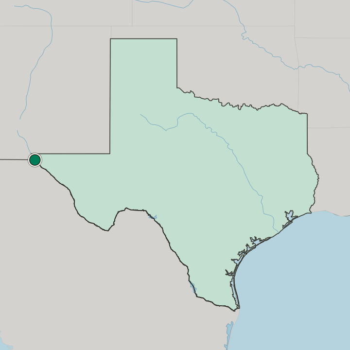 Map showing El Paso — In Texas