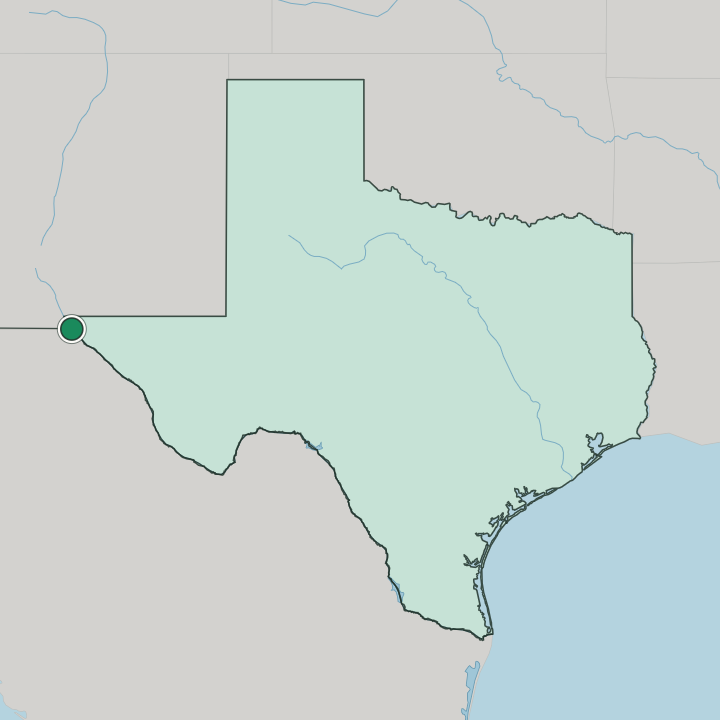 Map showing El Paso — In Texas