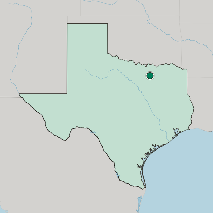 Map showing Frisco — In Texas