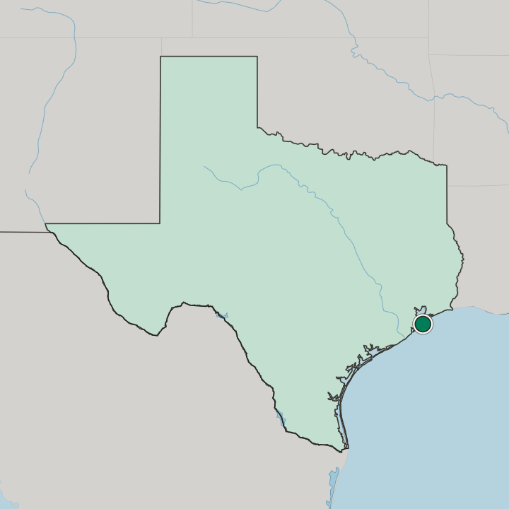 Map showing Galveston — In Texas