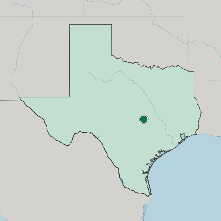 Map showing Georgetown — In Texas