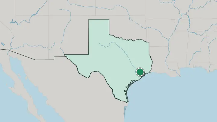 Map of Houston in United States