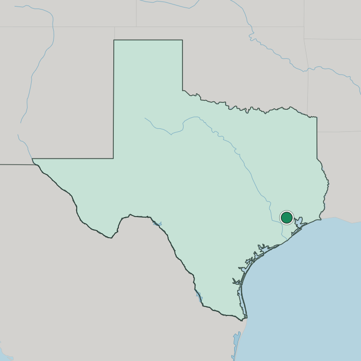 Map showing Houston — In Texas