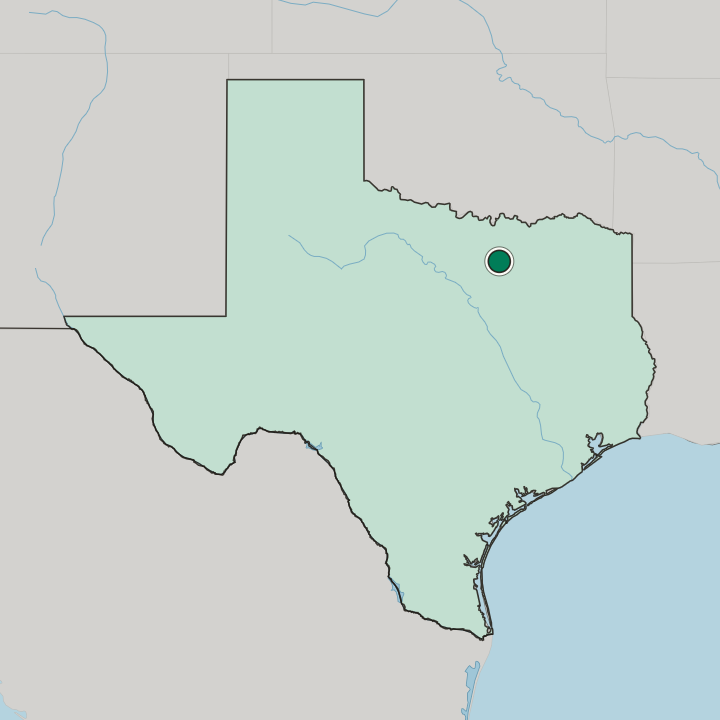 Map showing Lewisville — In Texas