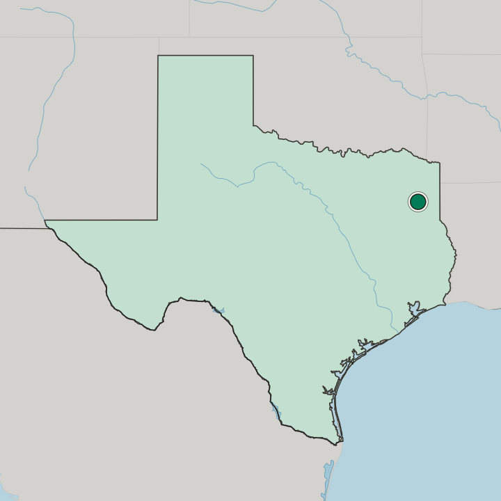 Map showing Longview — In Texas