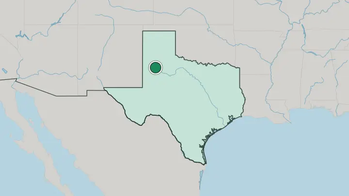 Map of Lubbock in United States