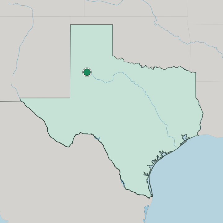 Map showing Lubbock — In Texas