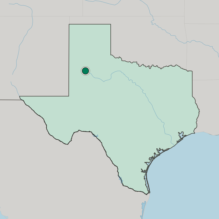 Map showing Lubbock — In Texas