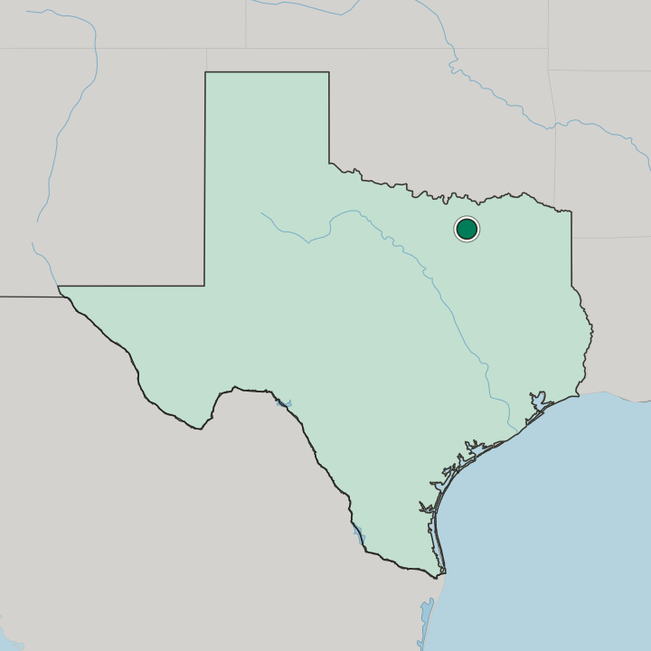 Map showing McKinney — In Texas