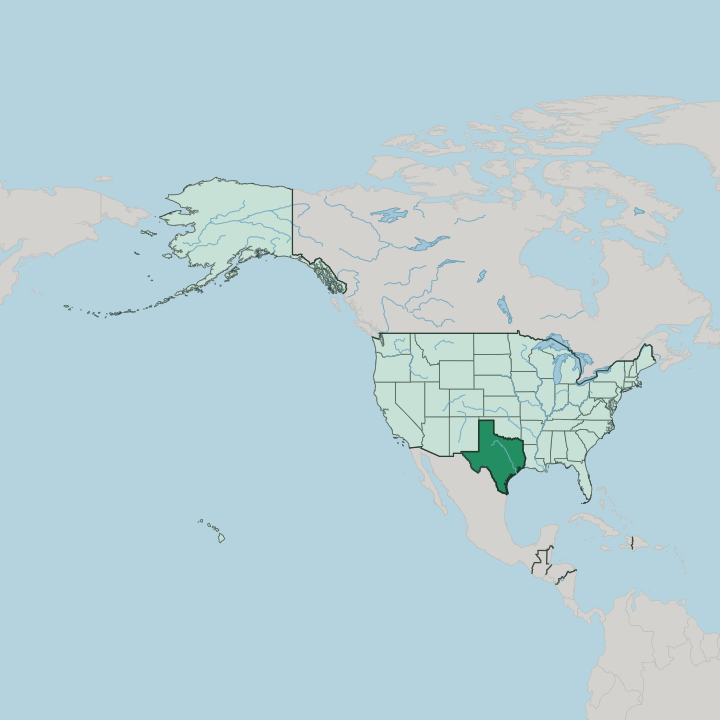 Map showing Texas — In United States