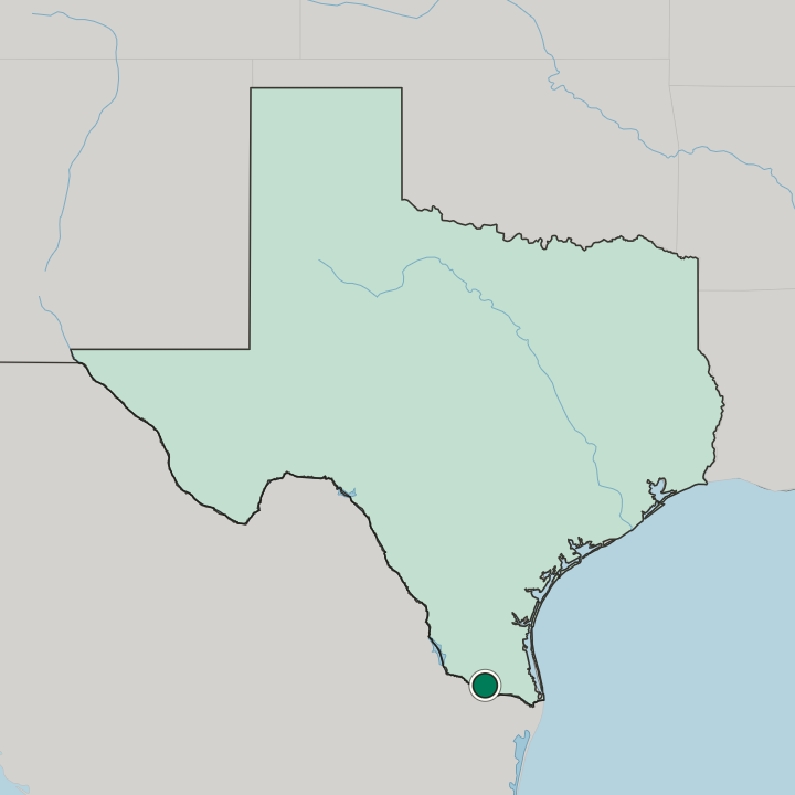 Map showing Mission — In Texas