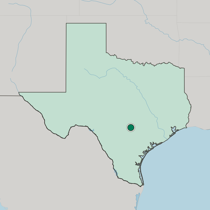 Map showing New Braunfels — In Texas