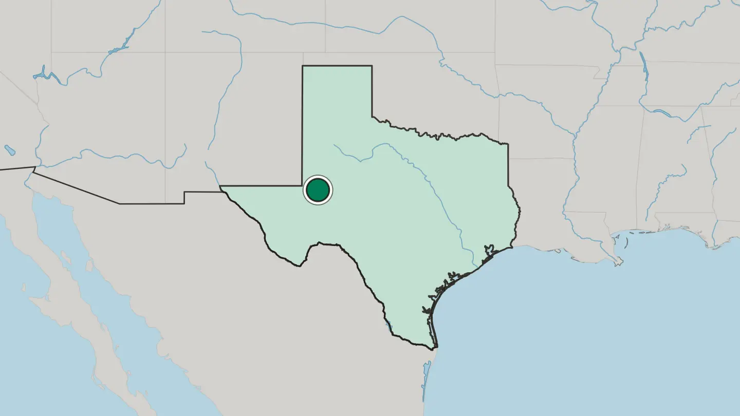 Map of Odessa in United States