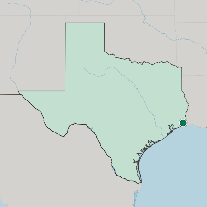 Map showing Port Arthur — In Texas