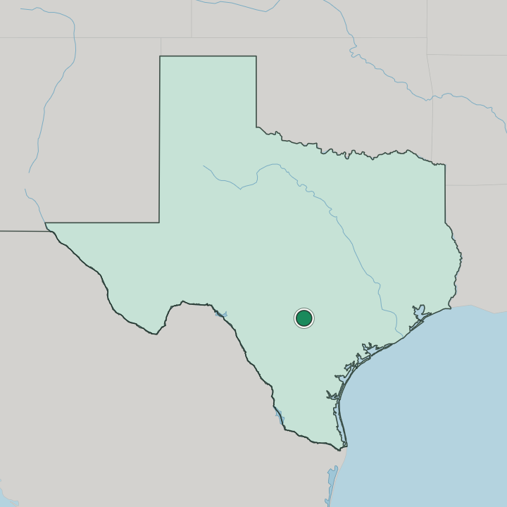 Map showing San Antonio — In Texas