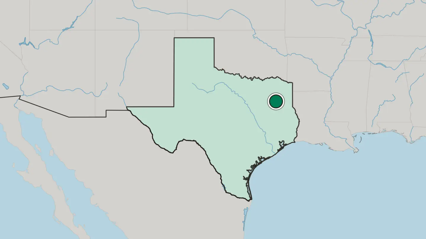 Map of Tyler in United States