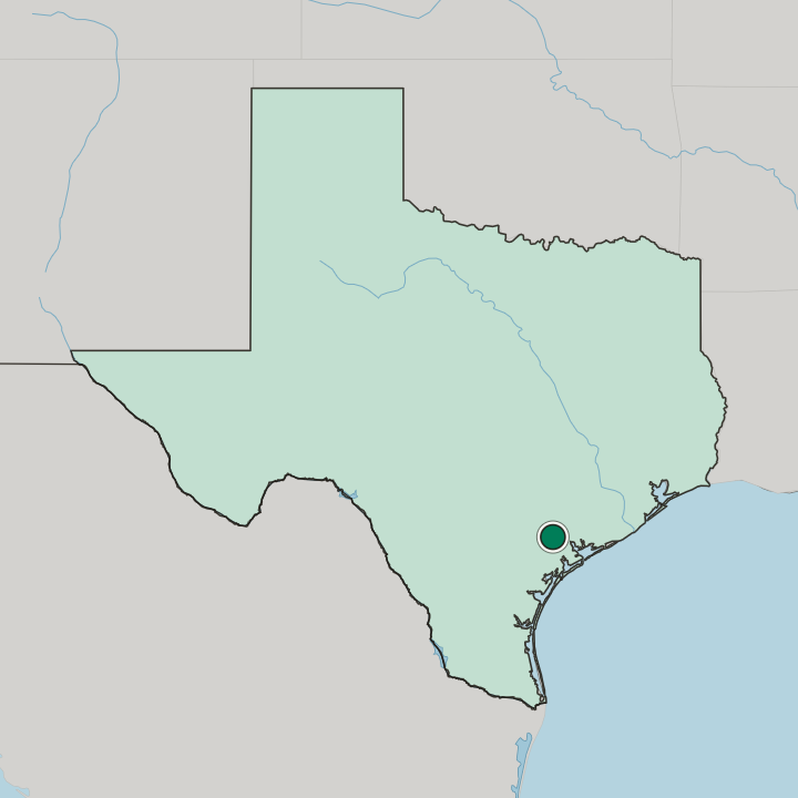 Map showing Victoria — In Texas