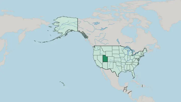 Map of Utah in United States