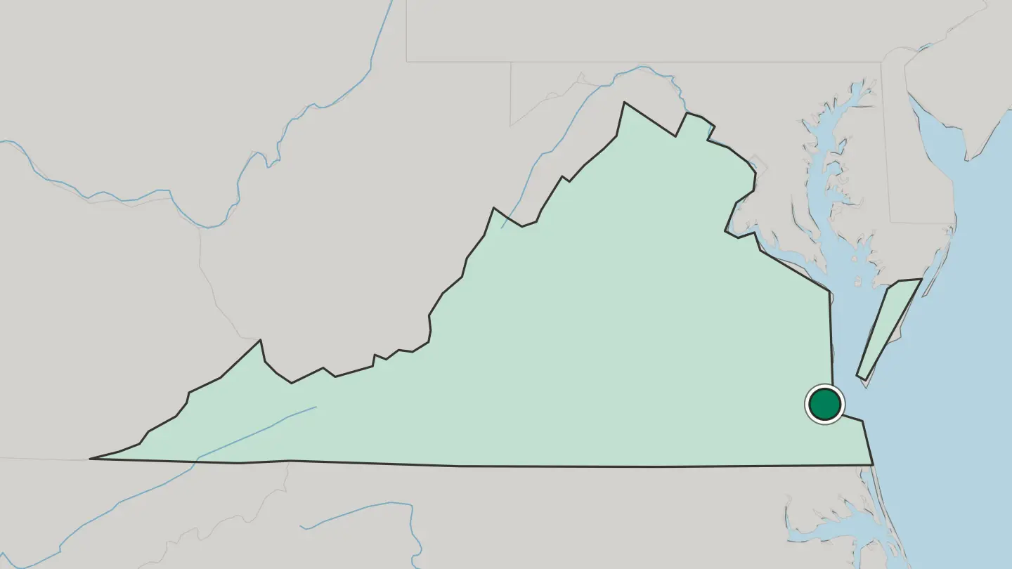 Map of Hampton in United States