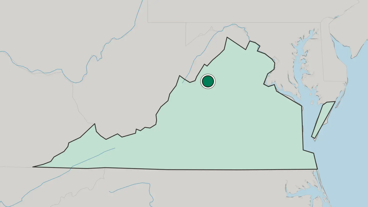 Map of Harrisonburg in United States