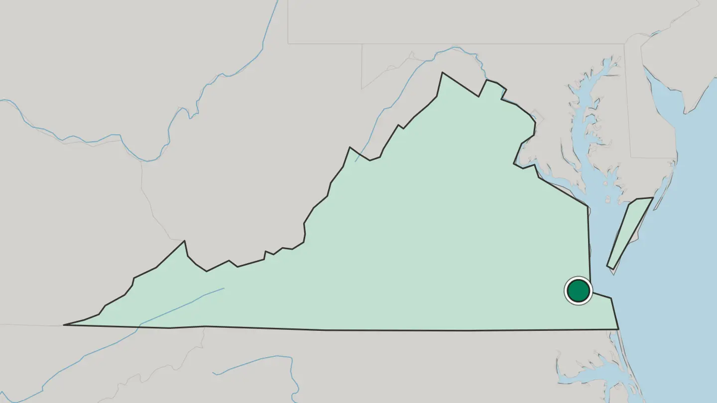 Map of Newport News in United States