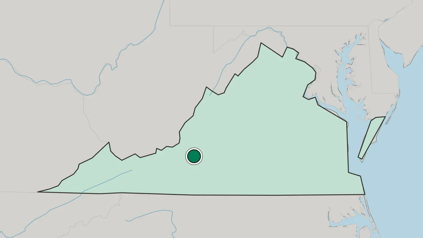 Map of Roanoke in United States