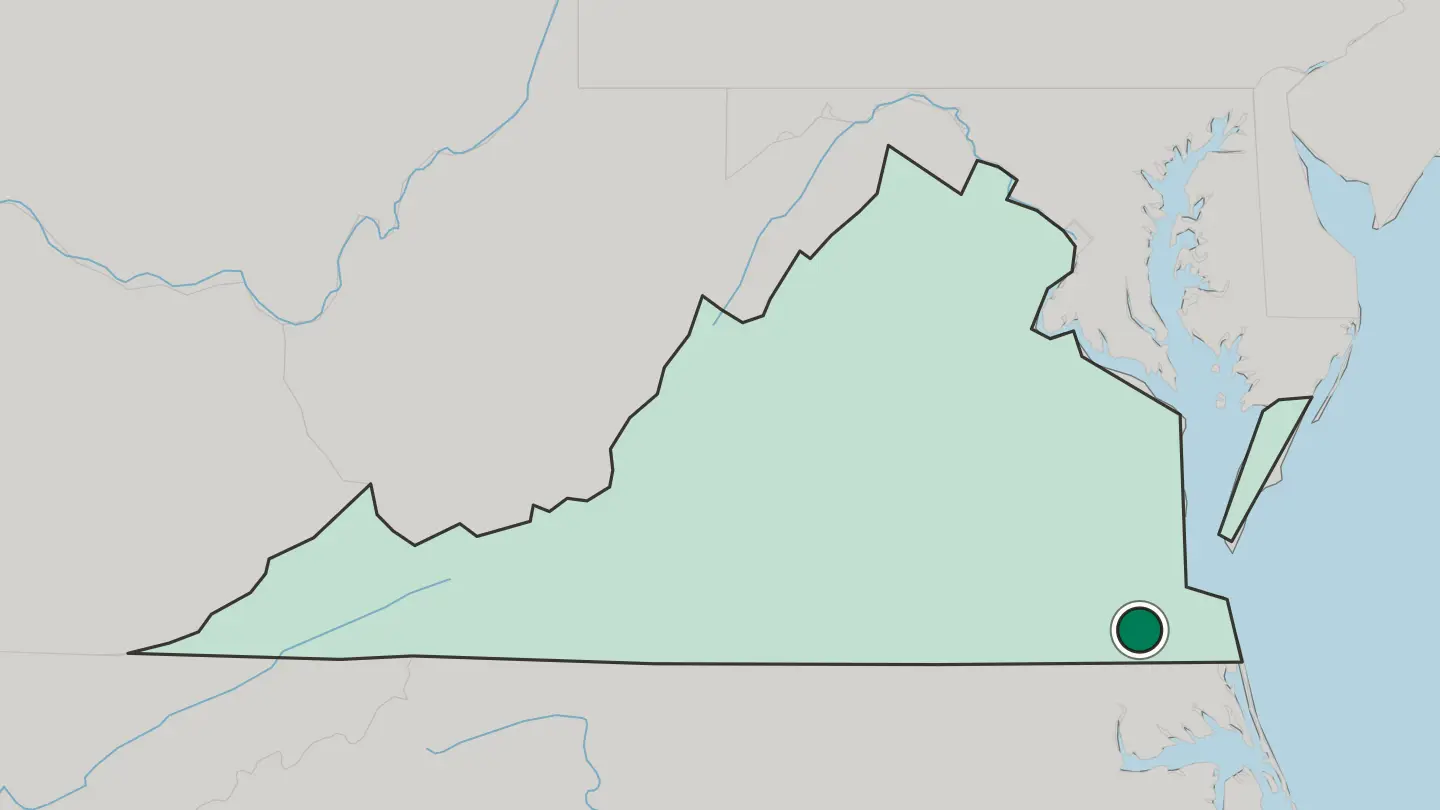 Map of Suffolk in United States