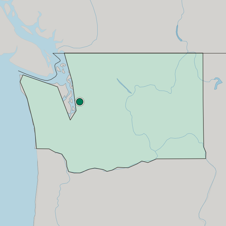 Map showing Bellevue — In Washington