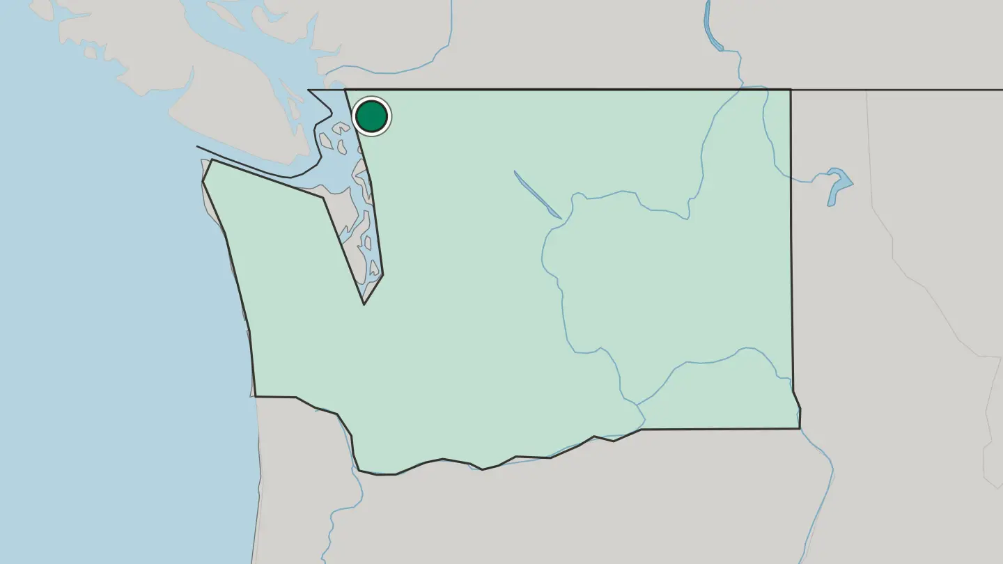Map of Bellingham in United States